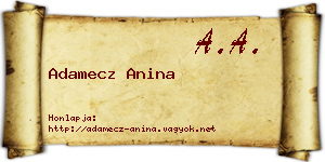Adamecz Anina névjegykártya